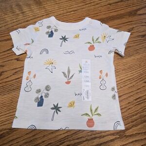 NWT Lauren Conrad Organic Cotton Graphic Tee Unisex Hola Plants Size 12 months